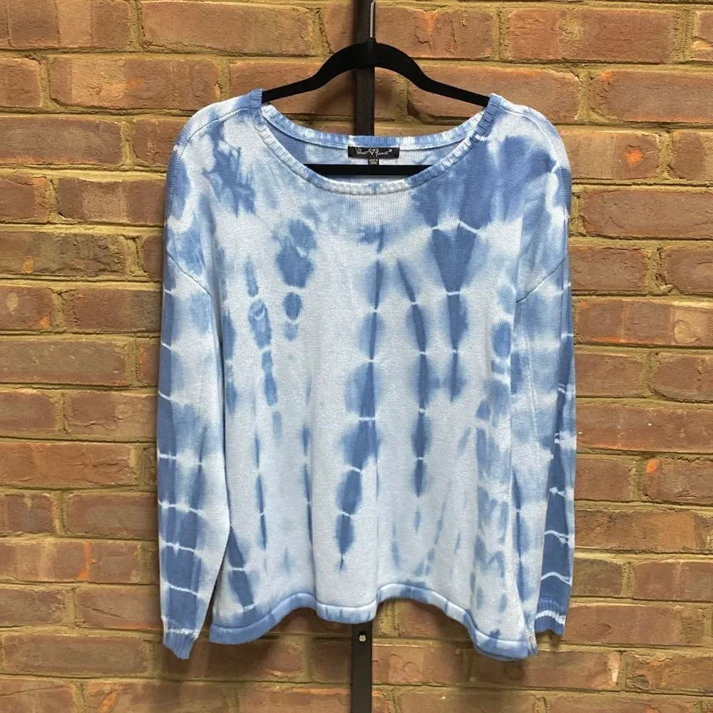 Velvet Heart Blue Tye Dye Sweater Size Large NWOT